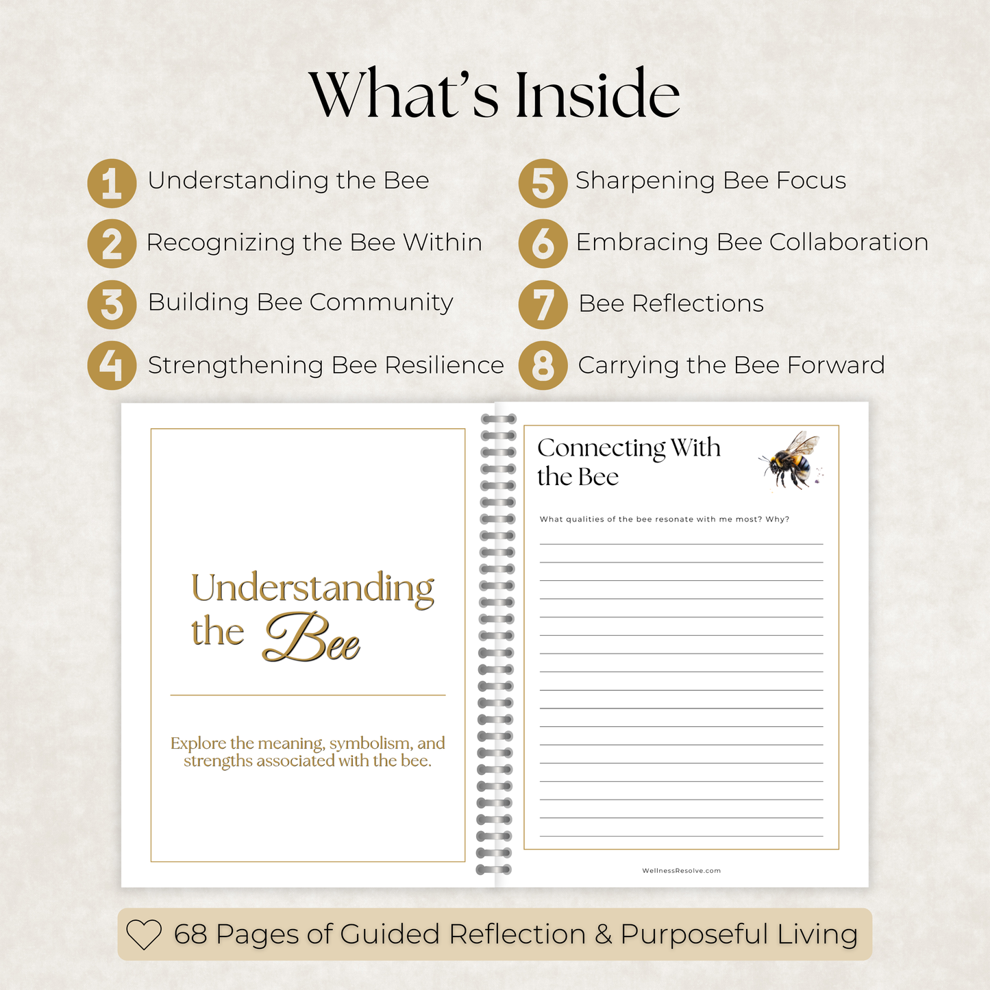 Bee Journal: A Guided Journey Toward Purpose, Balance & Resilience
