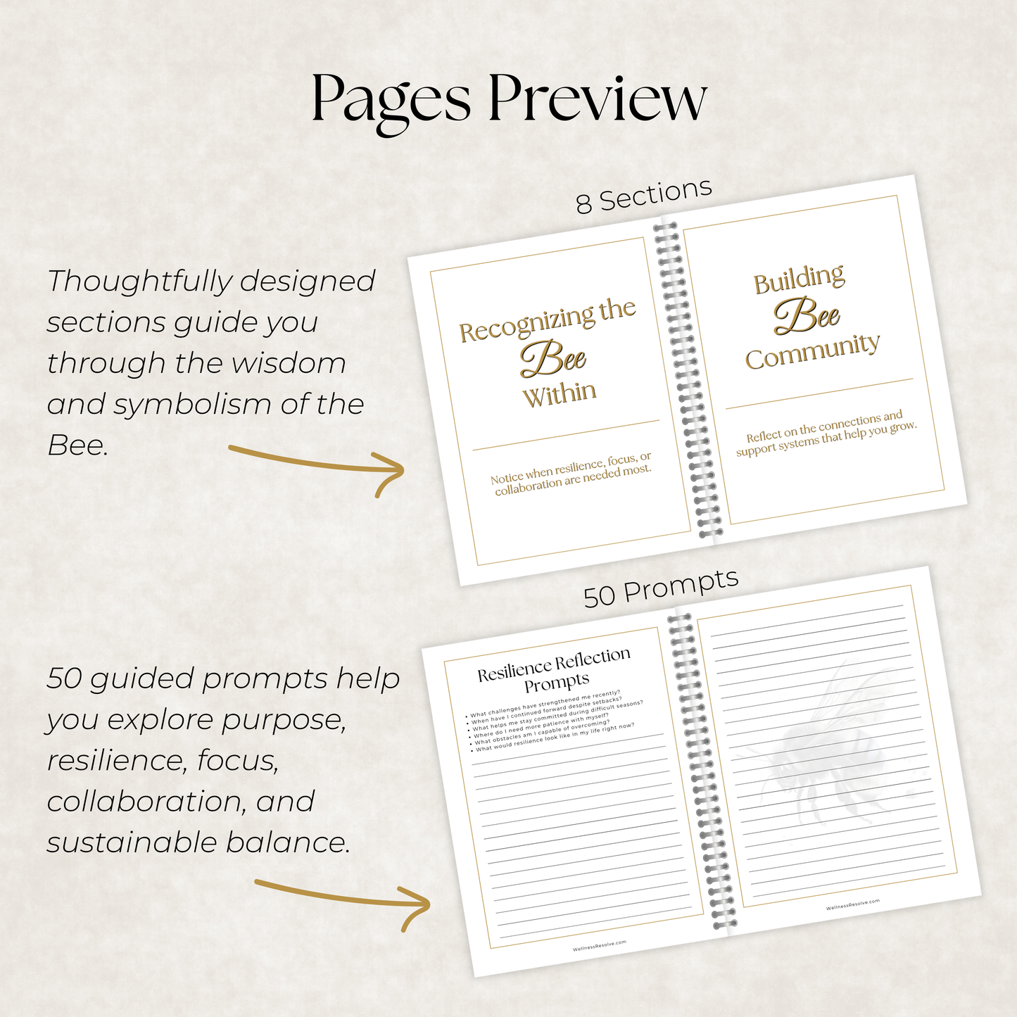 Bee Journal: A Guided Journey Toward Purpose, Balance & Resilience