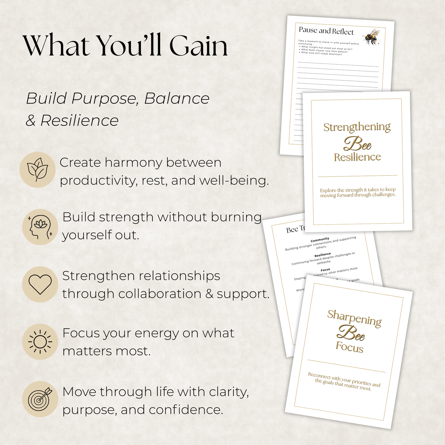 Bee Journal: A Guided Journey Toward Purpose, Balance & Resilience