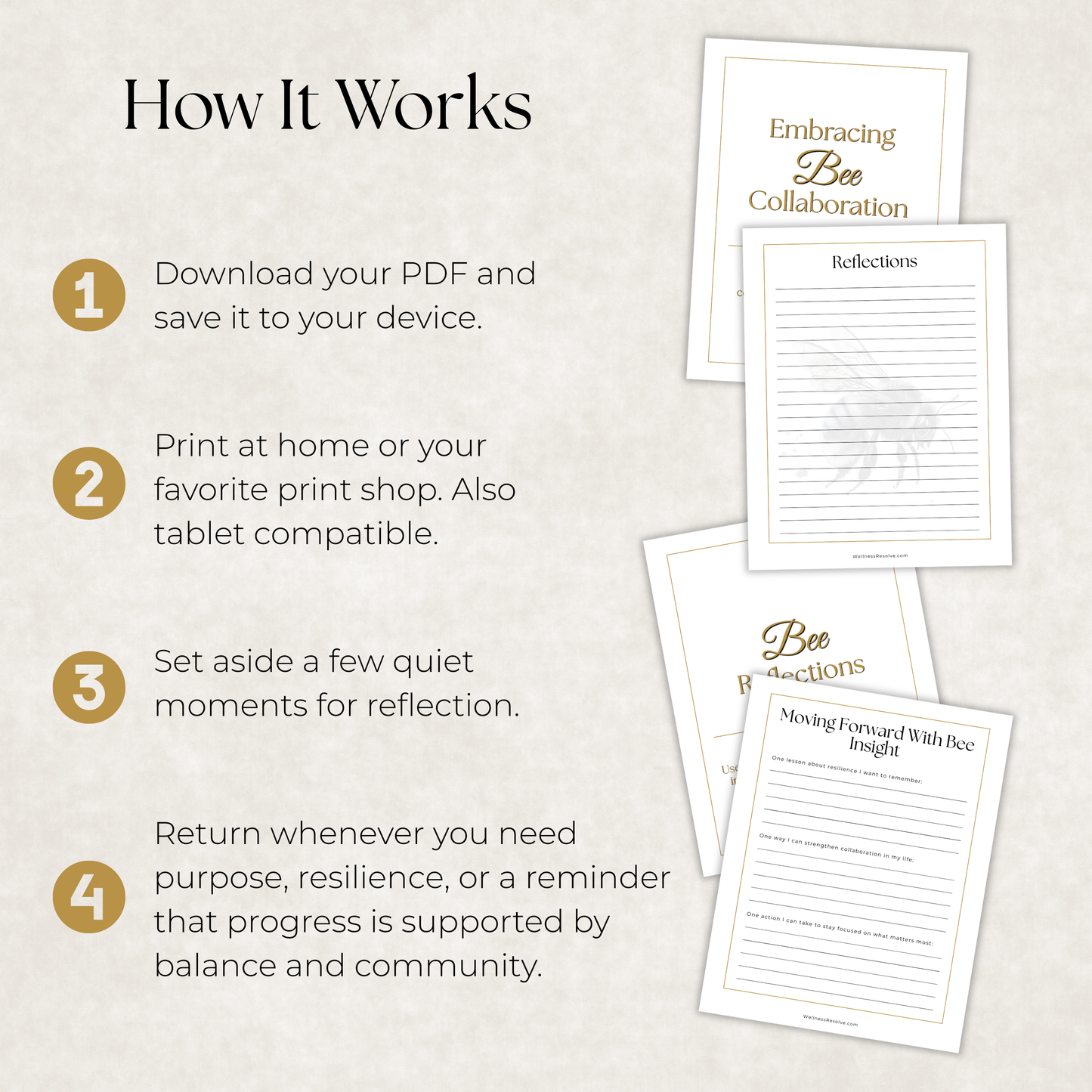 Bee Journal: A Guided Journey Toward Purpose, Balance & Resilience