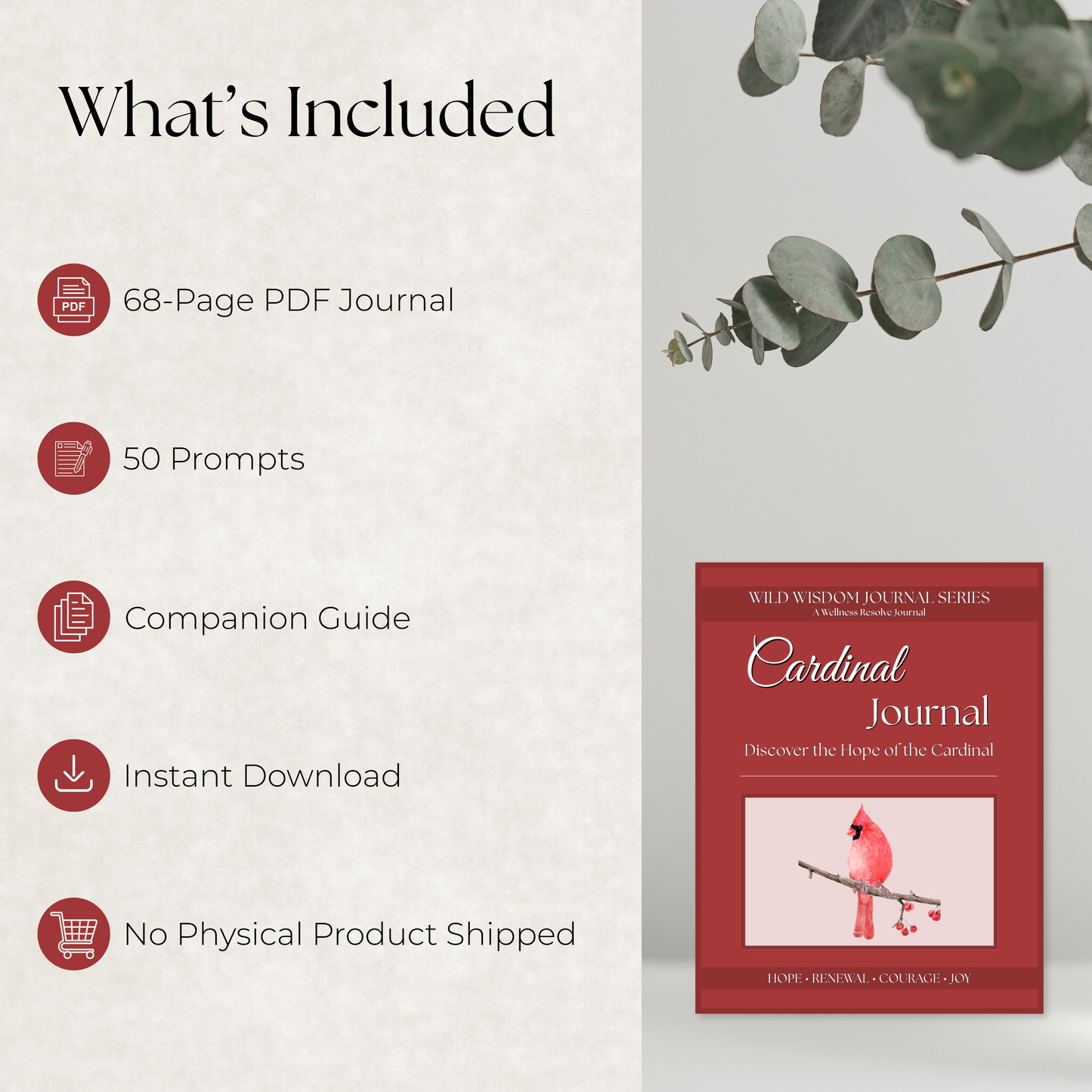 Cardinal Journal: A Guided Journey Toward Hope, Courage & Renewal