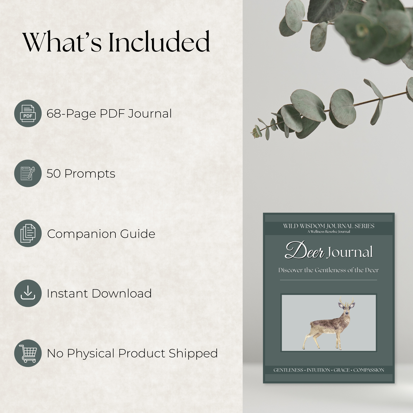 Deer Journal: A Guided Journey Toward Gentleness, Intuition & Inner Peace