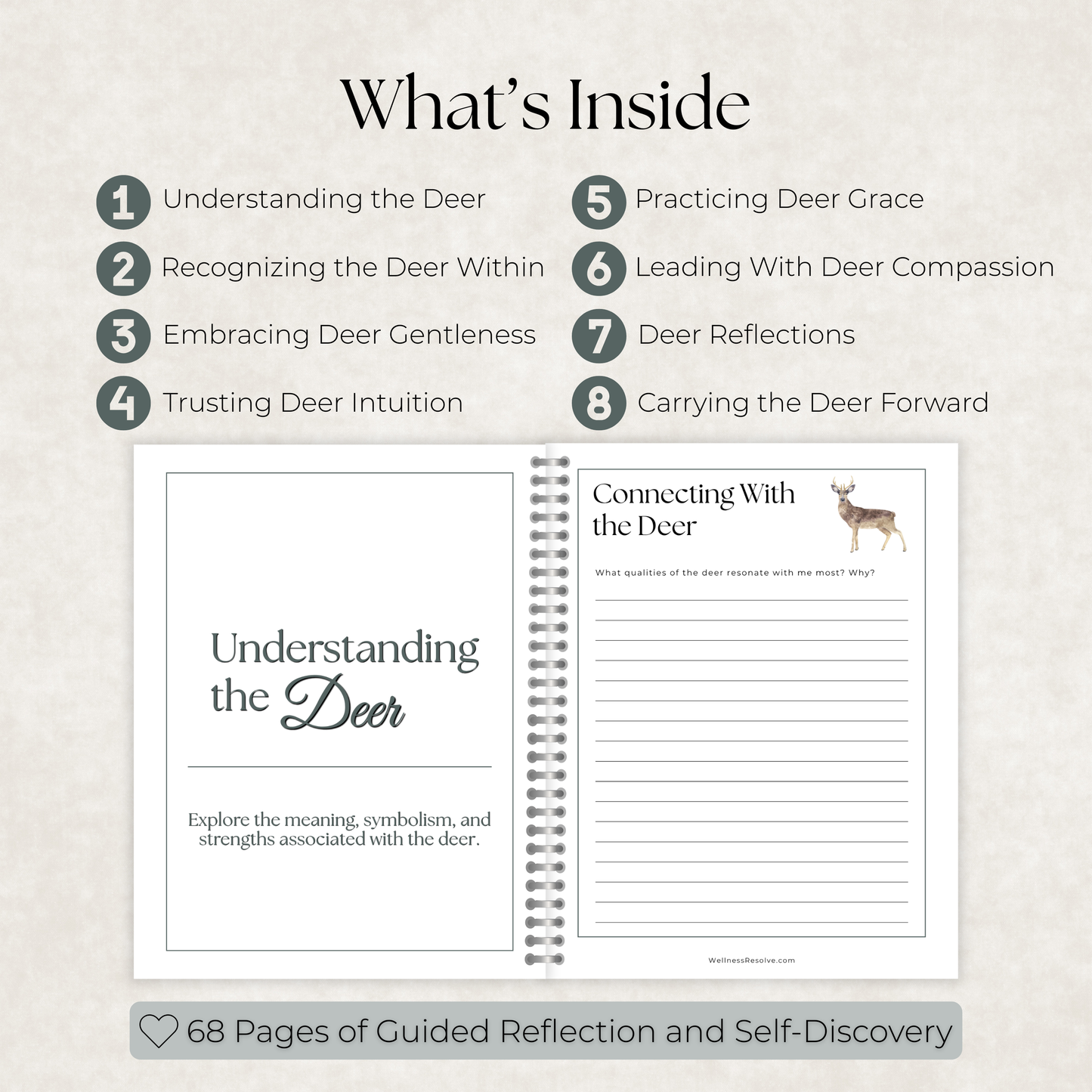 Deer Journal: A Guided Journey Toward Gentleness, Intuition & Inner Peace