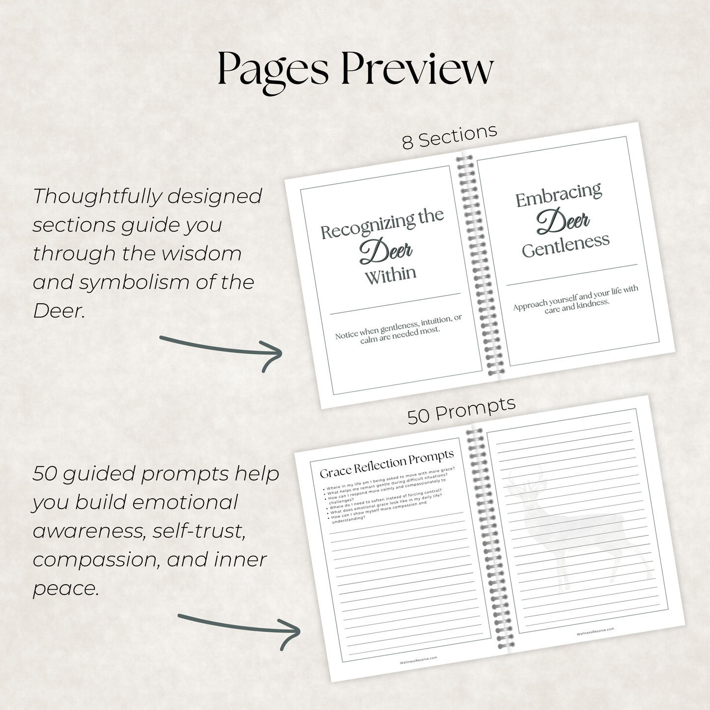 Deer Journal: A Guided Journey Toward Gentleness, Intuition & Inner Peace
