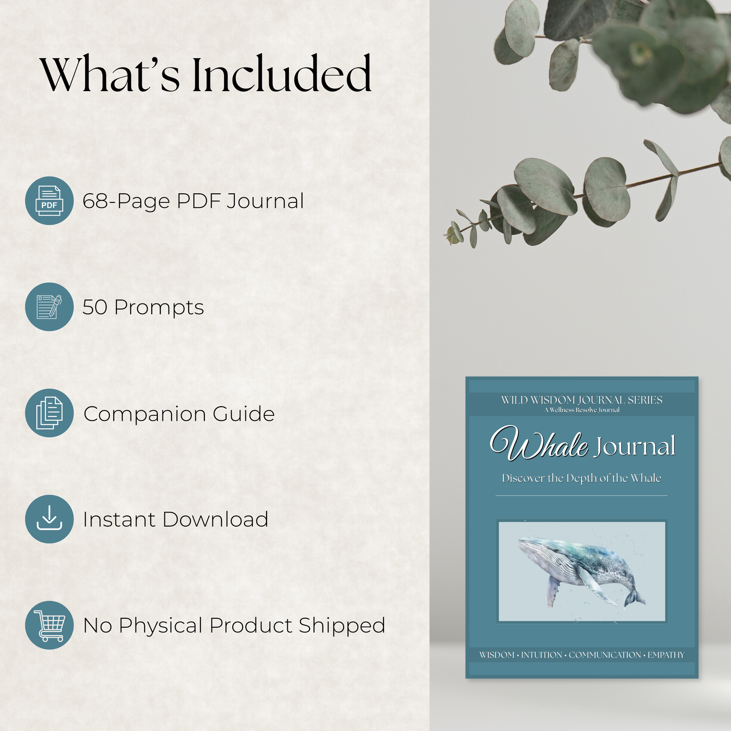 Whale Journal: A Guided Journey Toward Emotional Healing, Intuition & Inner Peace