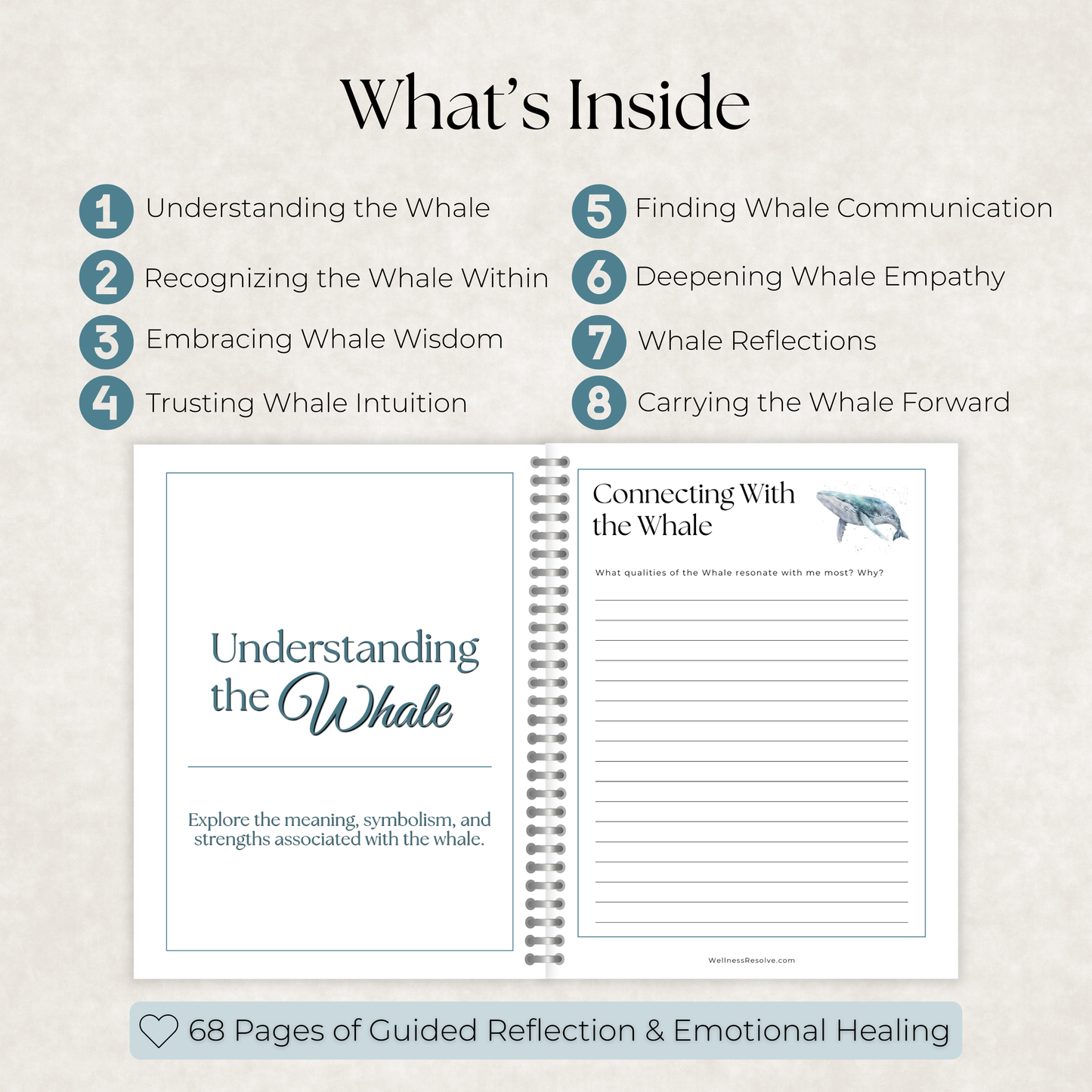 Whale Journal: A Guided Journey Toward Emotional Healing, Intuition & Inner Peace