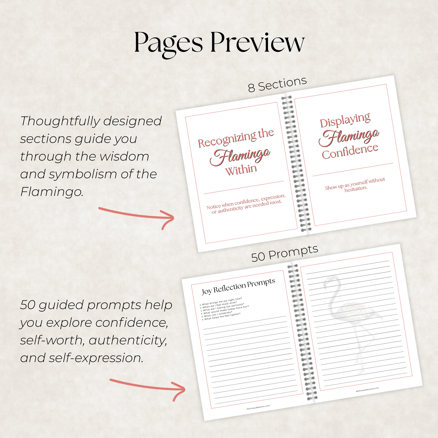 Flamingo Journal: A Guided Journey Toward Confidence, Authenticity & Self-Worth