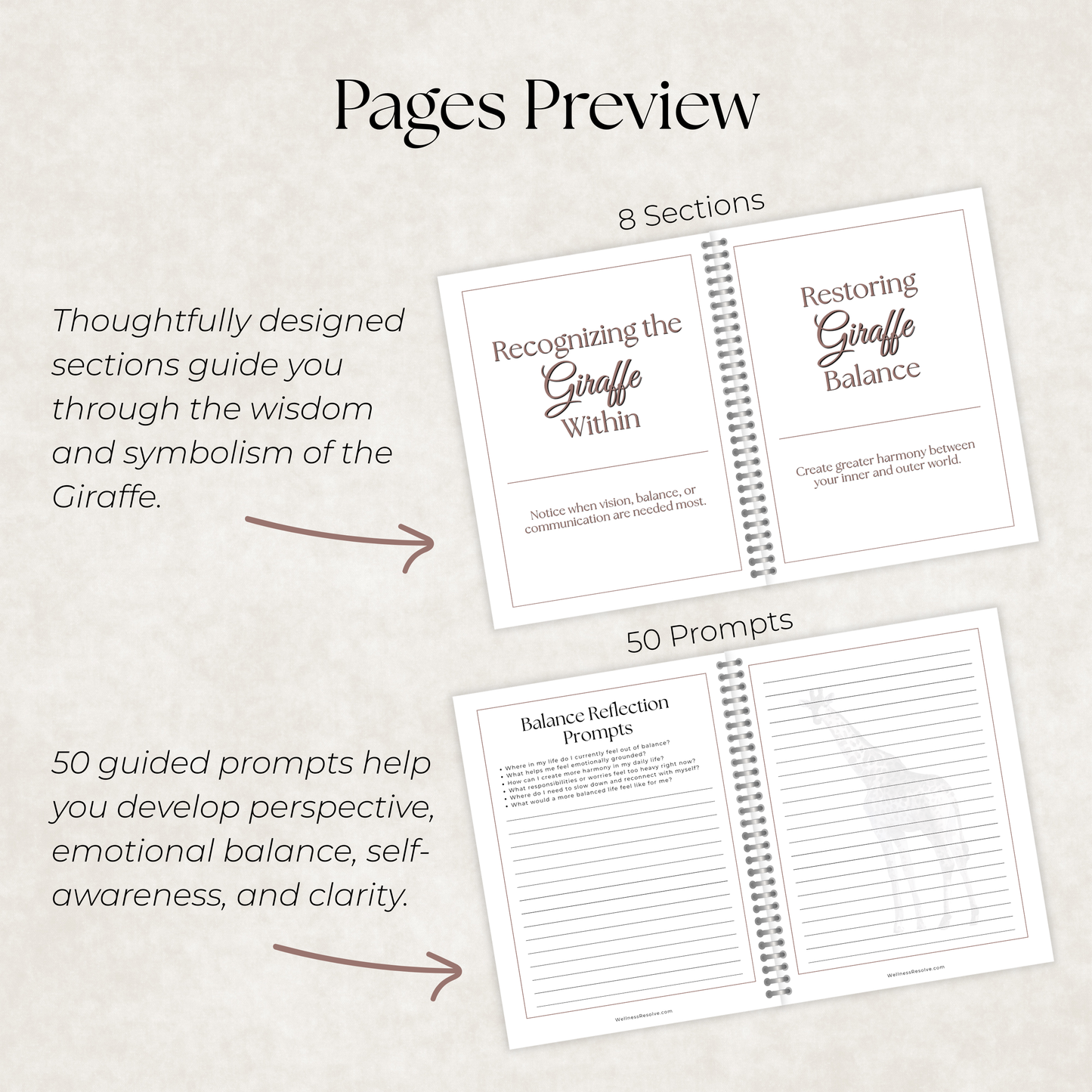Giraffe Journal: A Guided Journey Toward Perspective, Balance & Inner Wisdom