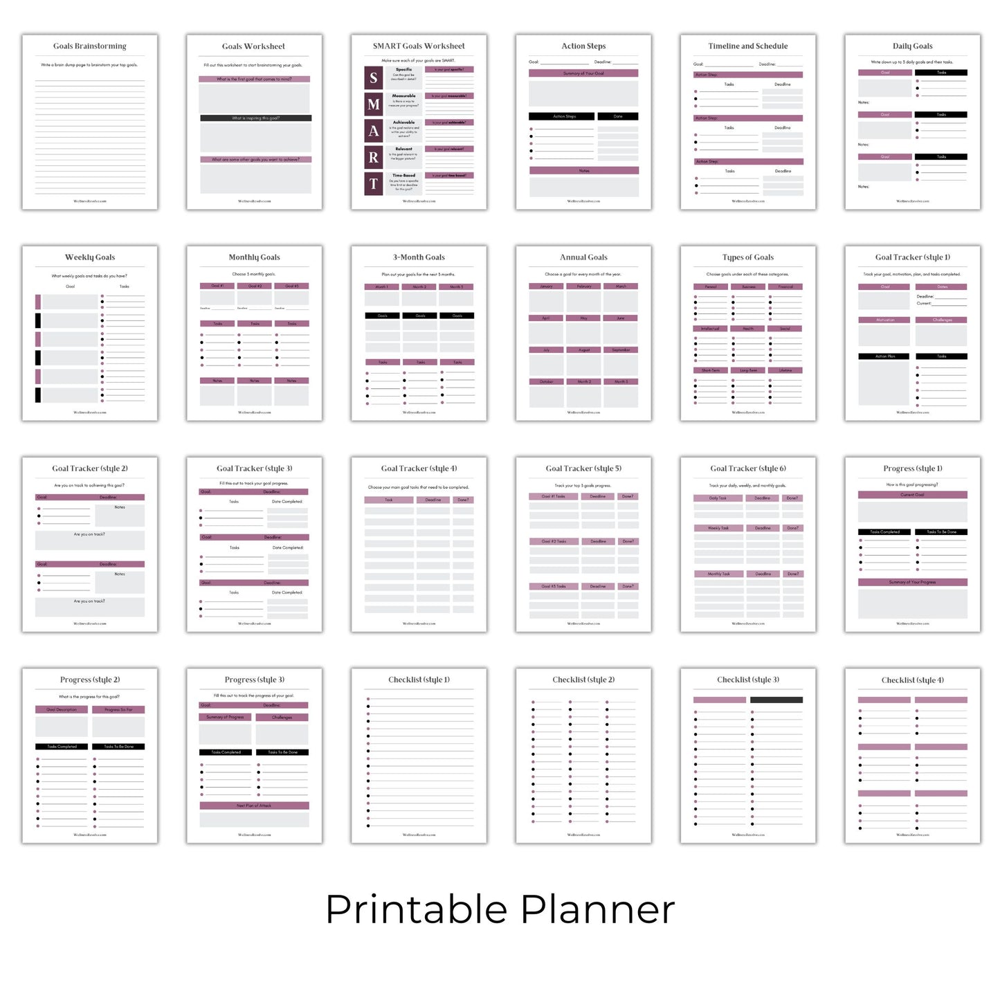 Goal Setting Printable Bundle
