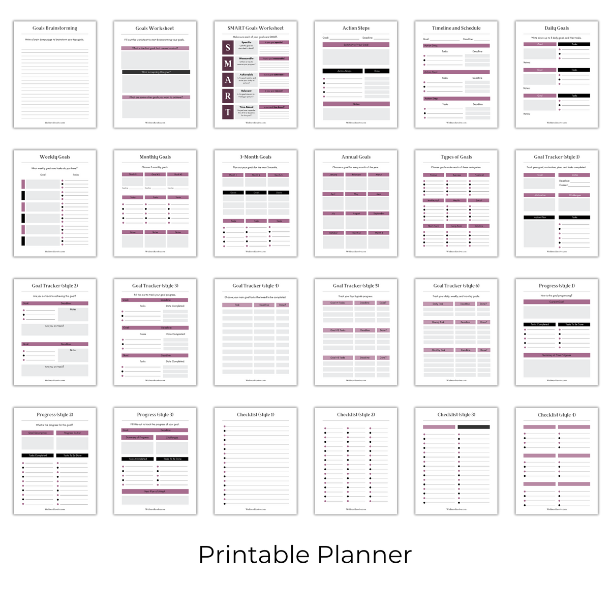 Goal Setting Printable Bundle