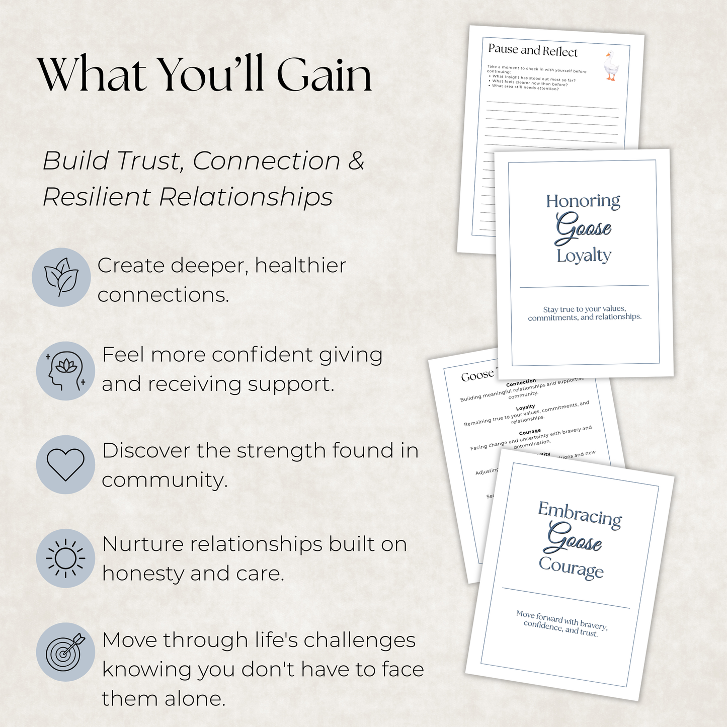 Goose Journal: A Guided Journey Toward Connection, Trust & Meaningful Relationships