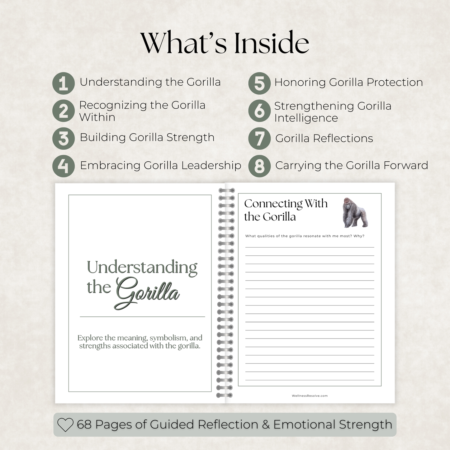 Gorilla Journal: A Guided Journey Toward Strength, Protection & Emotional Resilience