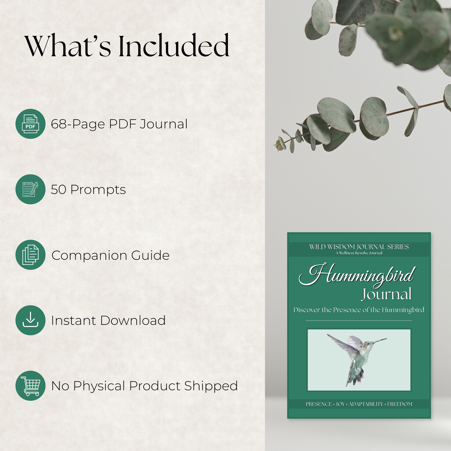 Hummingbird Journal: A Guided Journey Toward Gratitude, Presence & Joy