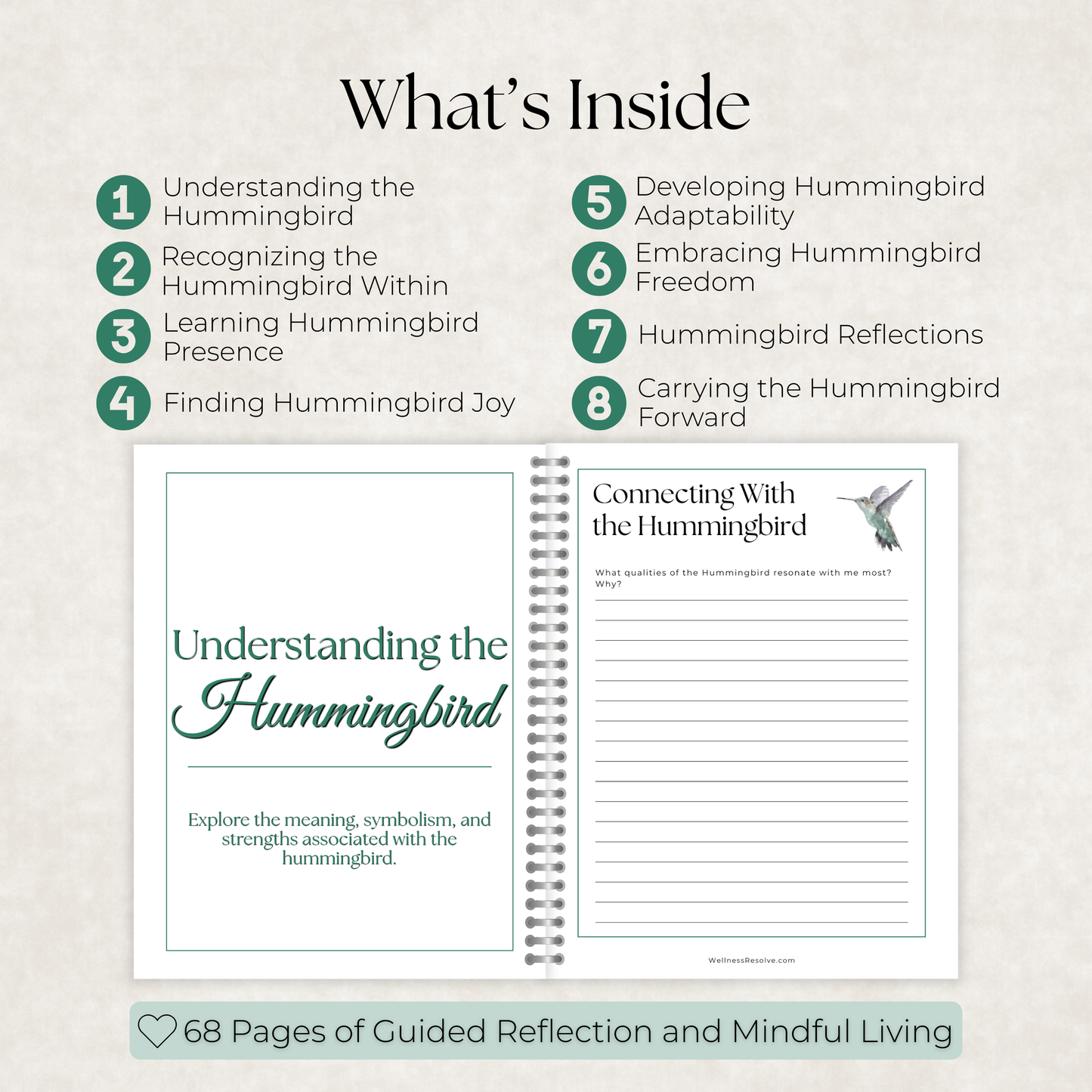 Hummingbird Journal: A Guided Journey Toward Gratitude, Presence & Joy