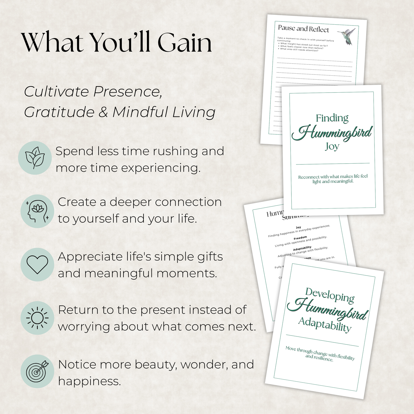 Hummingbird Journal: A Guided Journey Toward Gratitude, Presence & Joy