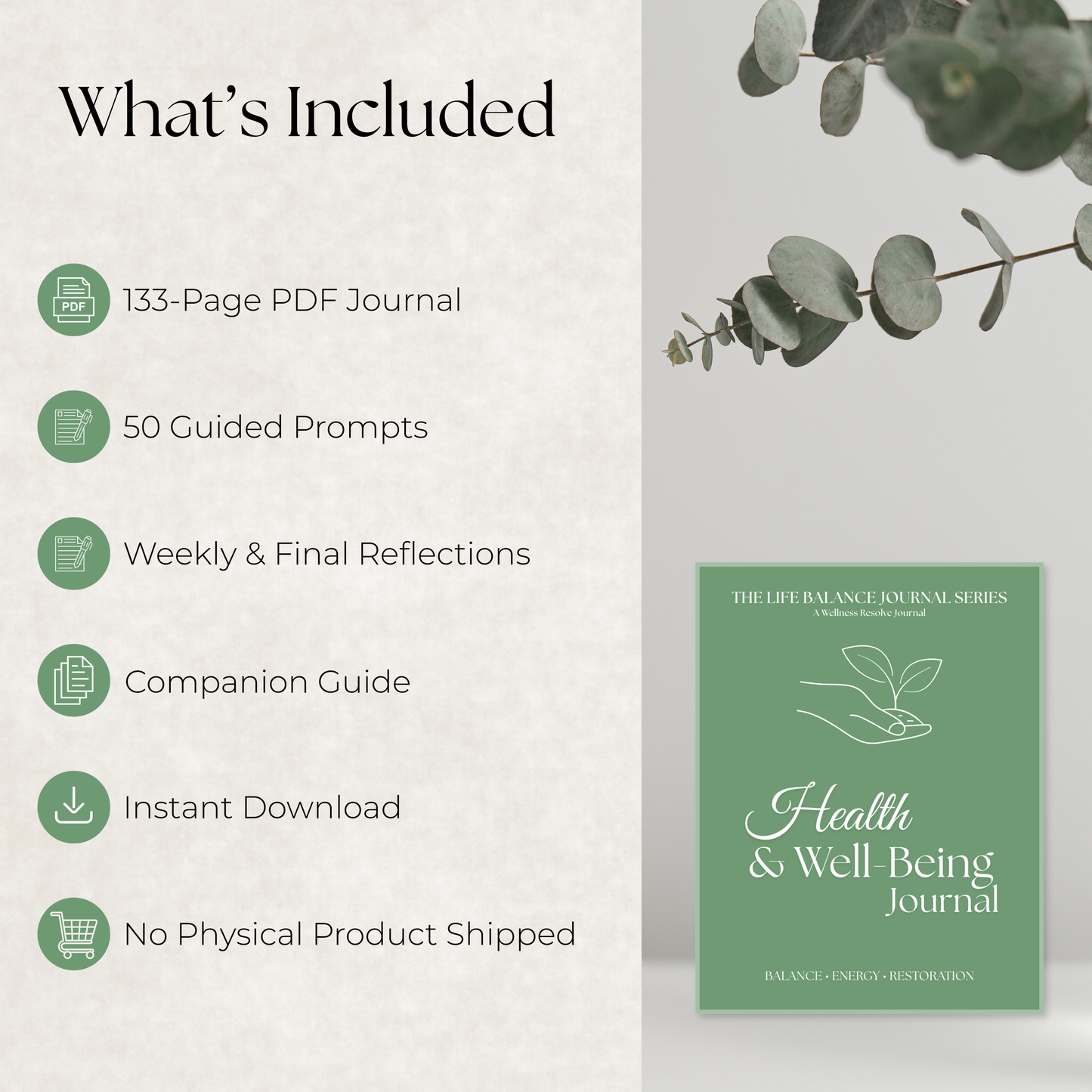 Life Balance Series: Health & Well-Being Journal