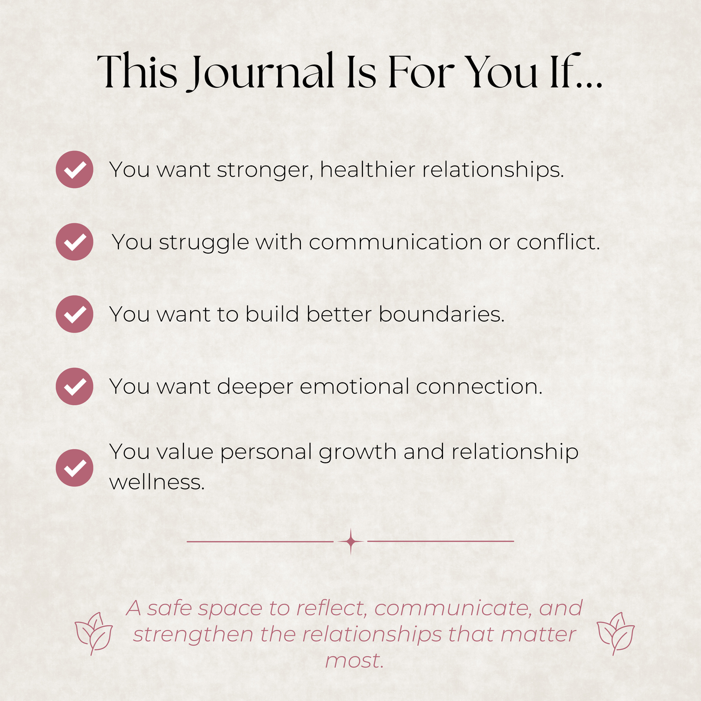 Life Balance Series: Personal Relationships Journal