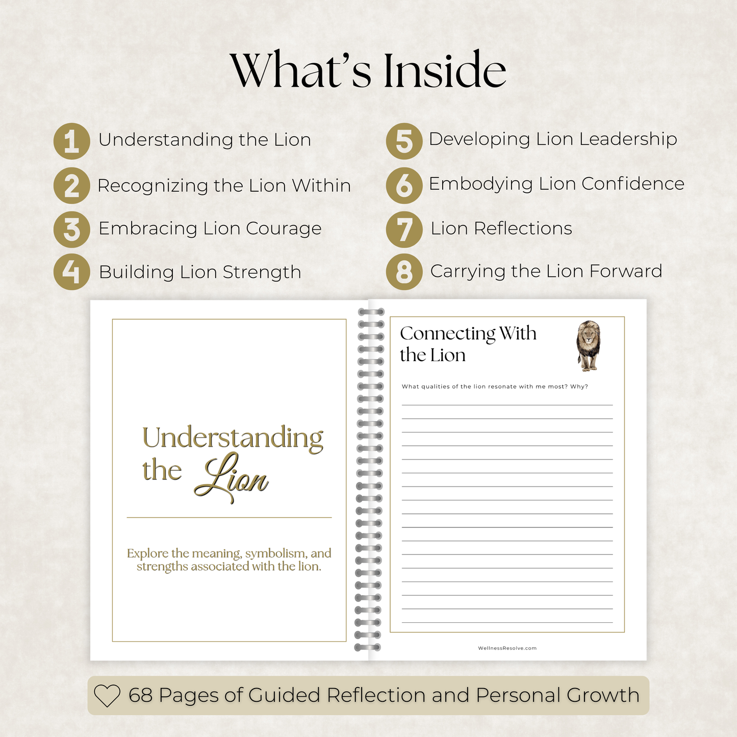 Lion Journal: A Guided Journey Toward Confidence, Courage & Inner Strength