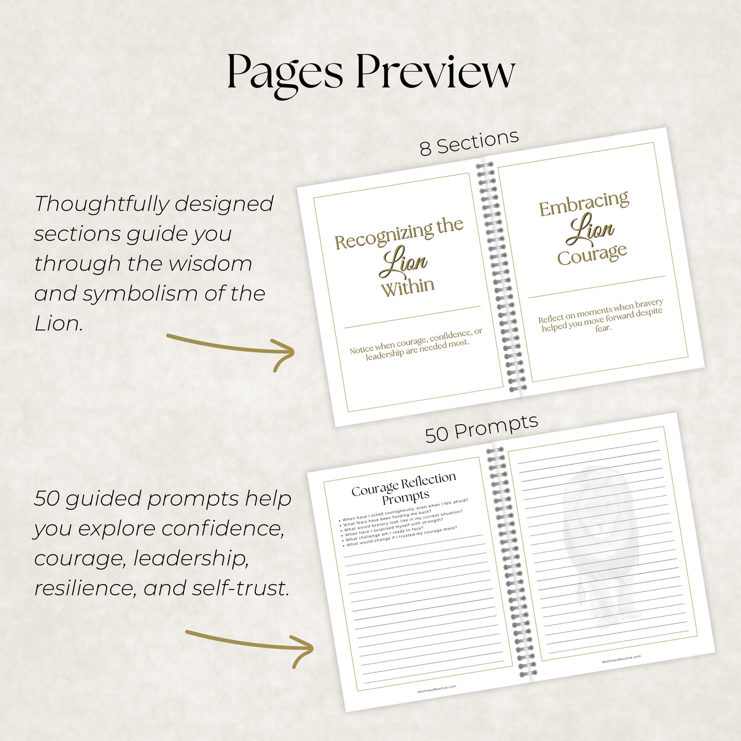 Lion Journal: A Guided Journey Toward Confidence, Courage & Inner Strength