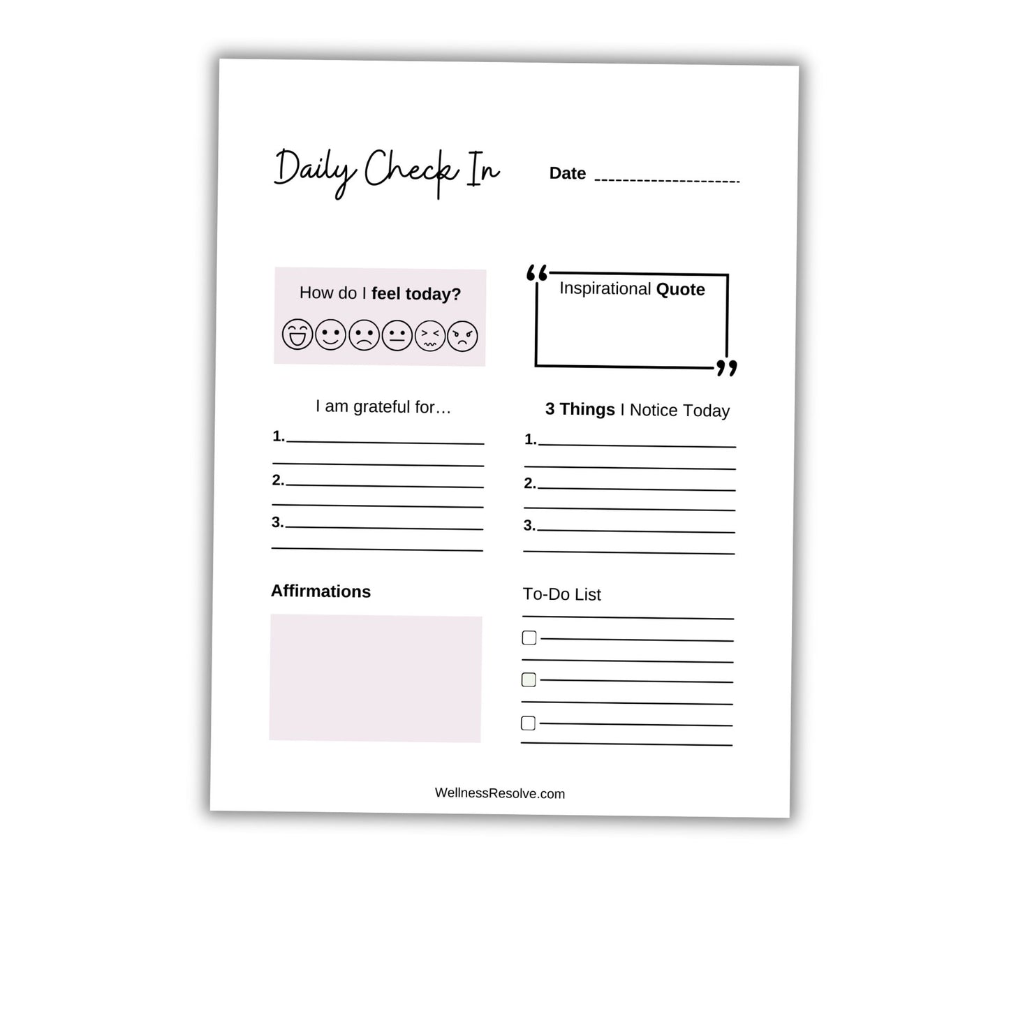 Simple Mood and Mindset Tracking Journal