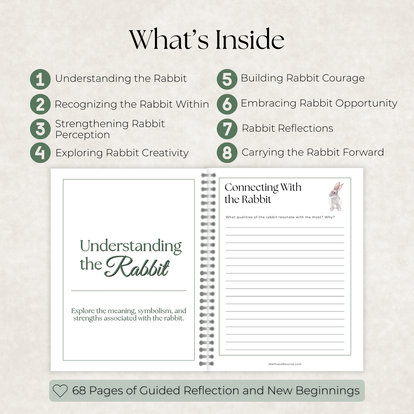 Rabbit Journal: A Guided Journey Toward Courage, Intuition & New Beginnings
