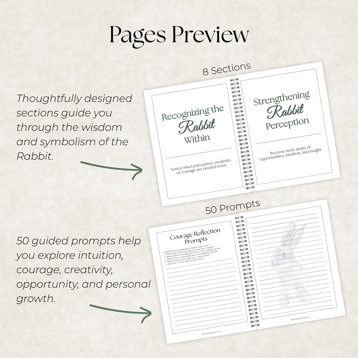 Rabbit Journal: A Guided Journey Toward Courage, Intuition & New Beginnings