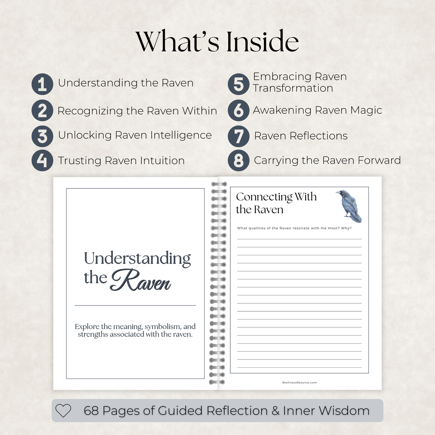 Raven Journal: A Guided Journey Toward Intuition, Wisdom & Transformation