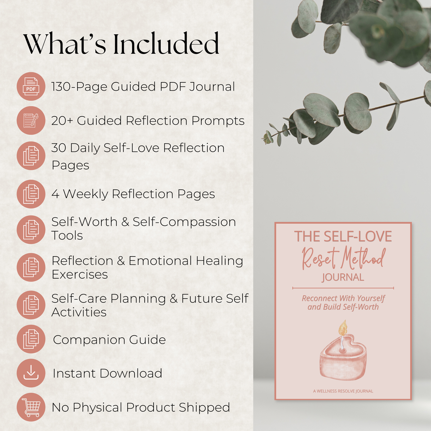 Self Love Reset Method Journal
