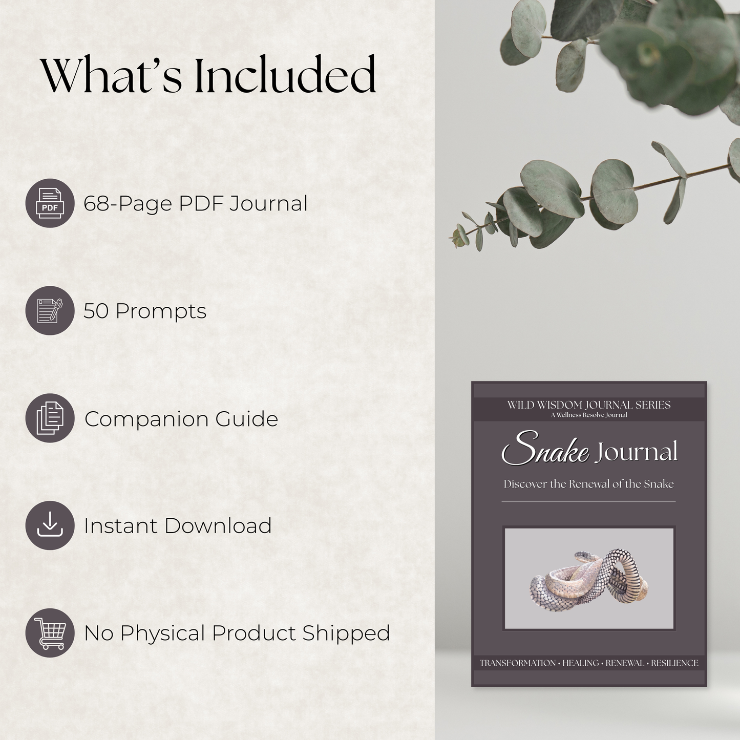Snake Journal: A Guided Journey Toward Healing, Renewal & Emotional Resilience