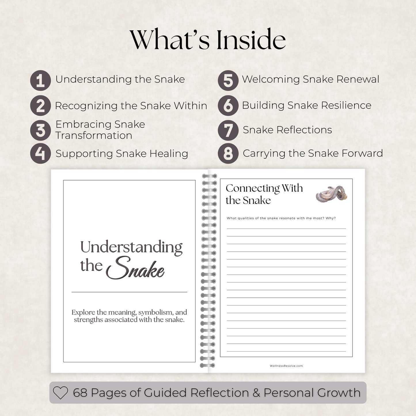 Snake Journal: A Guided Journey Toward Healing, Renewal & Emotional Resilience