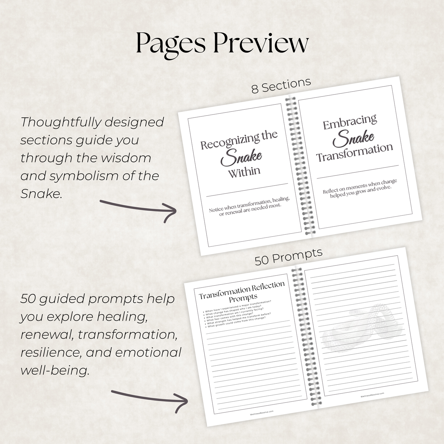 Snake Journal: A Guided Journey Toward Healing, Renewal & Emotional Resilience