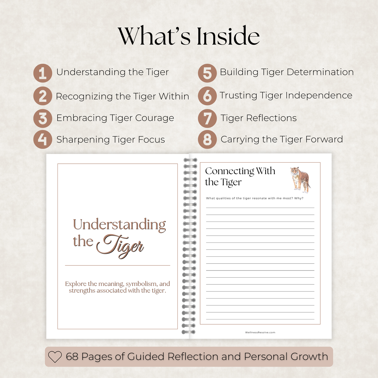 Tiger Journal: A Guided Journey Toward Courage, Focus & Determination